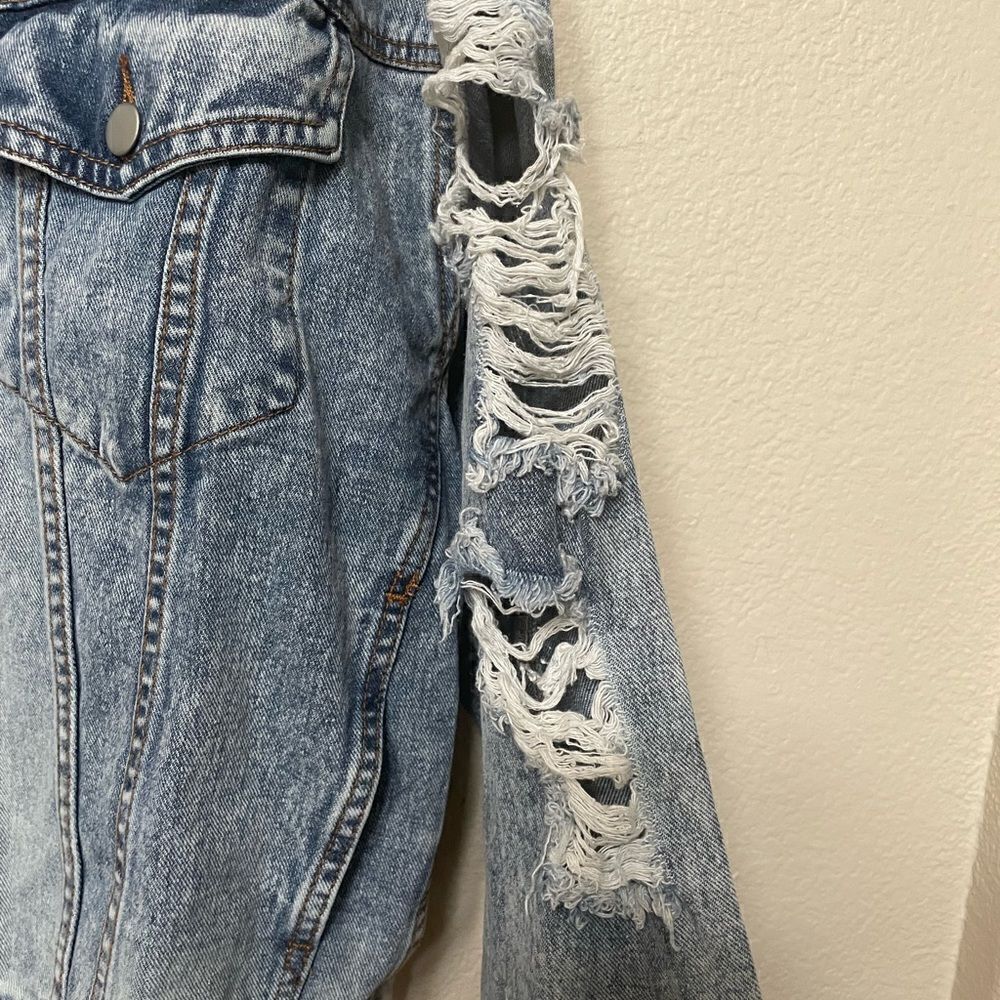 Nwt Hayden distresses denim beaded jacket Sz M/L - Picture 7 of 14
